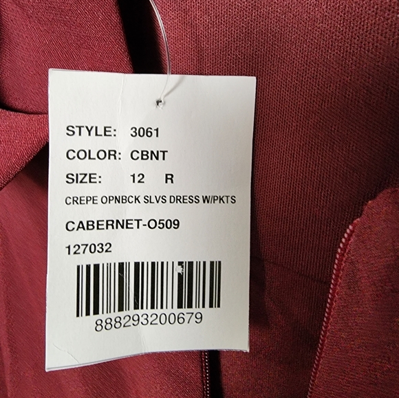 Dessy Collection Draped Backless Crepe Dress With Pockets Womens 12 NWT - Picture 11 of 14